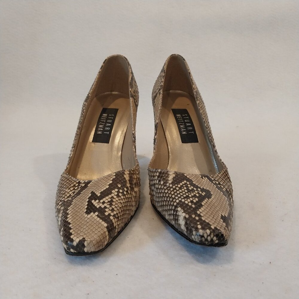 Stuart Weitzman Python Snake Skin Pump Womens 7 B… - image 4